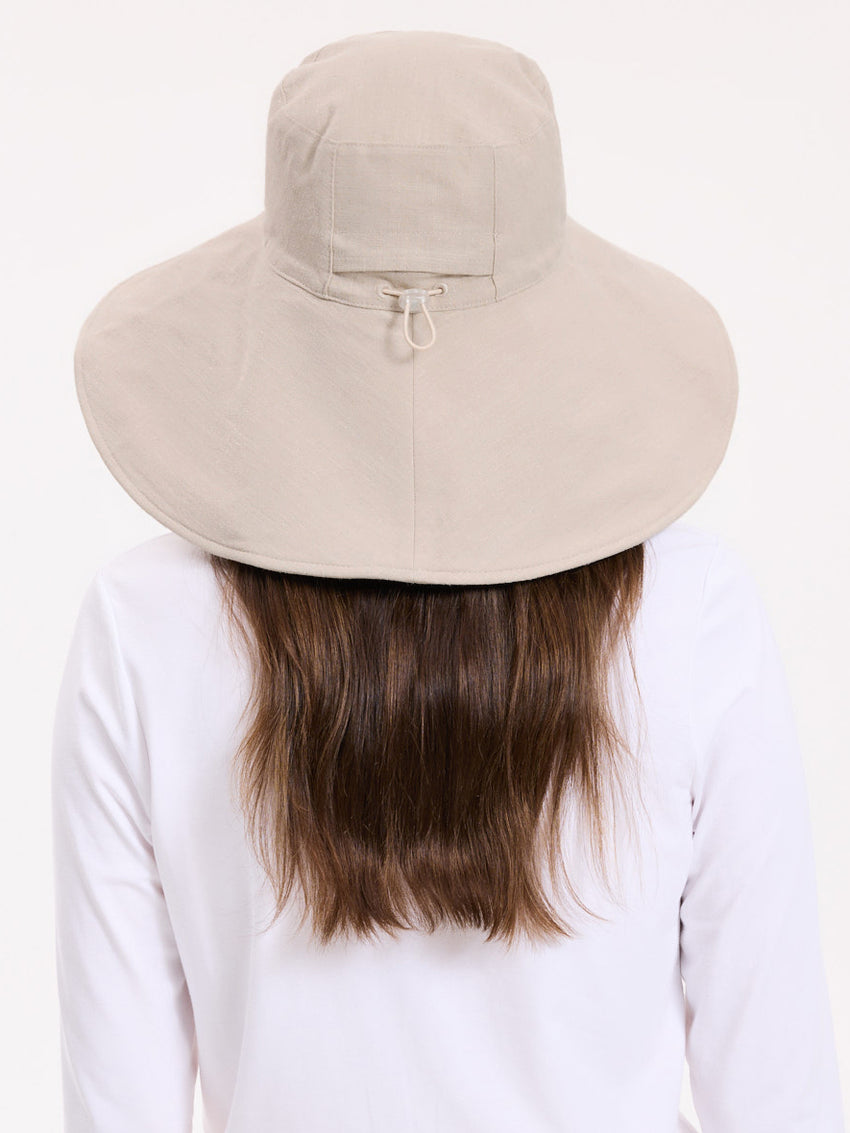 Ultra Wide Cotton Linen Hat UPF 50+ | Women's UV Protection Sun Hat