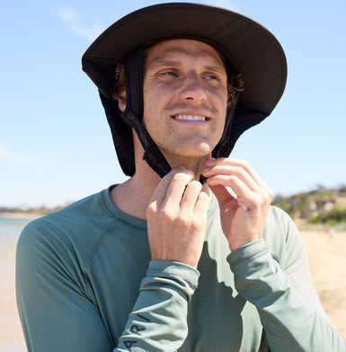 Water Sports Sun Hat with 3" brim, 6.75" cape