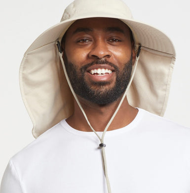 Outback Travel Sun Hat with removable chin strap cord lock