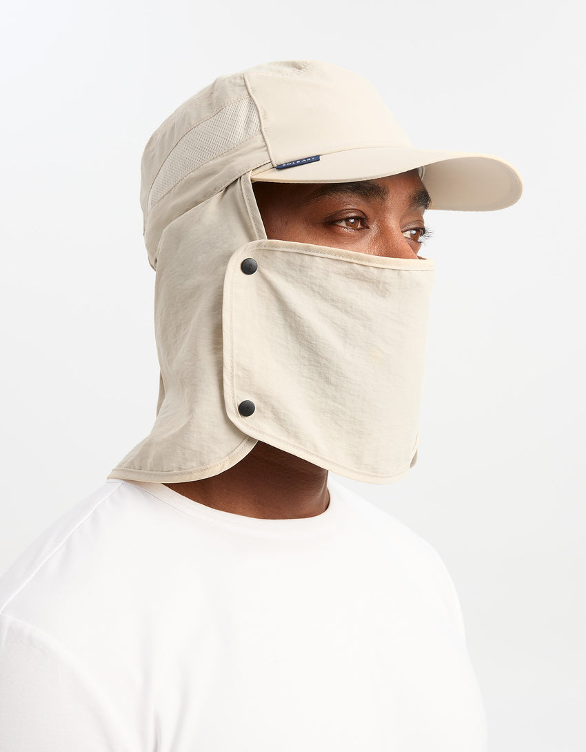 Men's UPF 50+ Sun Protective Cap with Face Cover | UV Protection Cap
