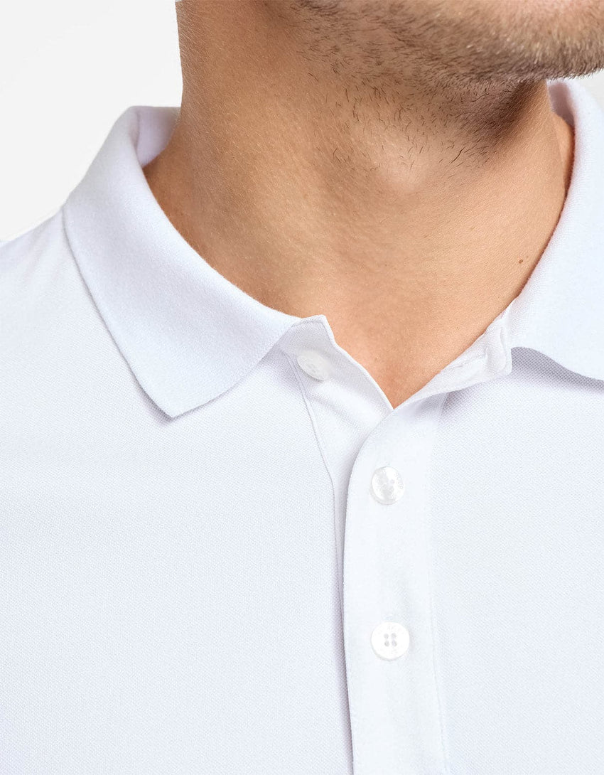 Long Sleeve Piqué Polo UPF 50+ Recycled Fabric Collection | Men's UV Protective Polo Shirt