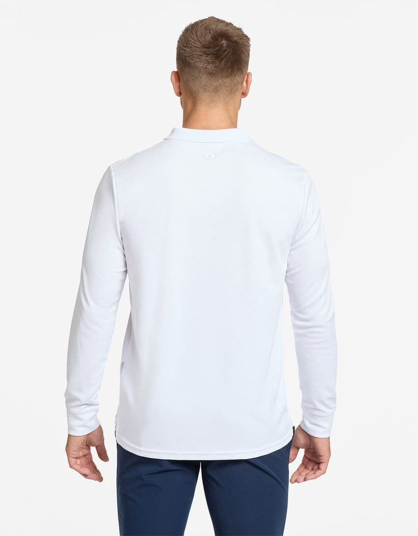 Long Sleeve Piqué Polo UPF 50+ Recycled Fabric Collection | Men's UV Protective Polo Shirt
