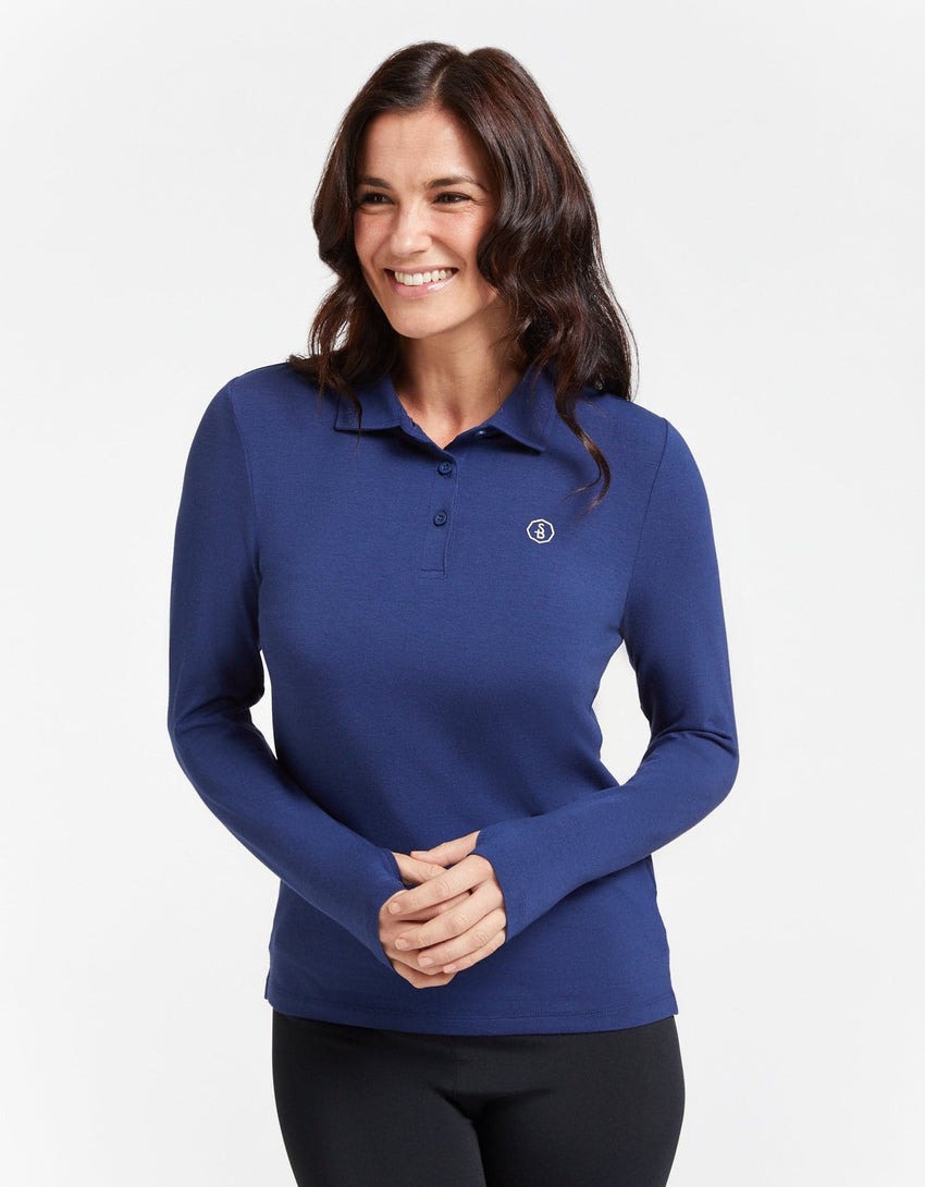 Long Sleeve Women's UPF 50+ Polo Shirt | UV Sun Protective Polo